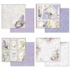 SBBL21 - Bloc 10 coli scrapbooking cu 2 fete, 30.5x30.5cm, 170gr. Lilac flowers - Stamperia