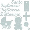 LICHIDARE STOC - K - 662618 Set 9 cuttere Thinlits TAIE SI EMBOSEAZA - Battesimo - Sizzix