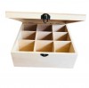 9C - Cutie ceai 9 compartimente , lemn - 23 X 23 x 9 cm - RIL.
