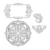 LICHIDARE STOC - 7 - 659071 Set 4 cuttere Thinlits - Ornate Flowers & Tag - Sizzix