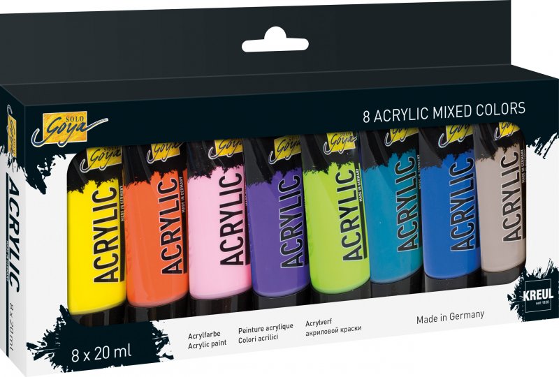 84177 Set acrilic SOLO GOYA 8 x 20 ml - MIXED COLORS - KREUL