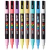 M1484 Marker UNI Posca PC-3M, varf rotund, 0.9-1.3mm, set 8 culori pastel - LEG